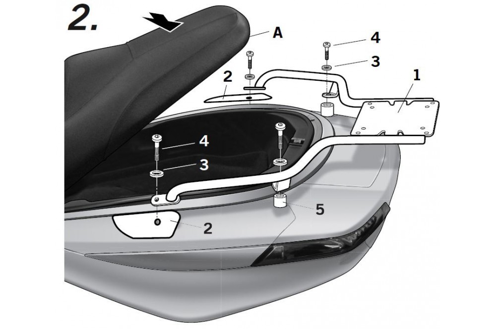 Support Top Case Shad X10 125 350 Et 500 12 19 Street Moto Piece