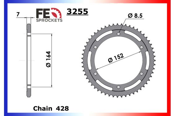 Kit Chaine Moto FE pour Yamaha SR 400 (14-17)