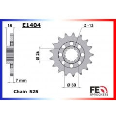 Pignon de Sortie de Boîte FE pour BMW S 1000 XR (15-19)