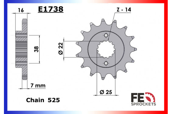 Pignon de Sortie de Boîte FE pour Ducati 821 Hypermotard (13-17)