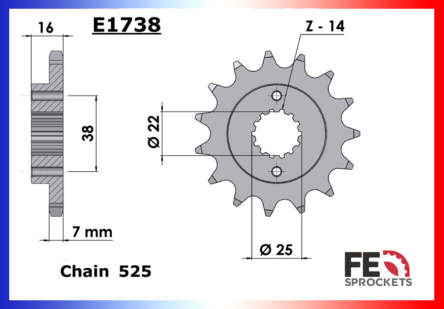 Pignon de Sortie de Boîte FE pour Ducati 821 Hypermotard (13-17)