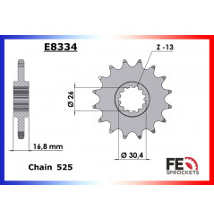 Pignon de Sortie de Boîte FE pour Honda 750 Shadow (04-09)