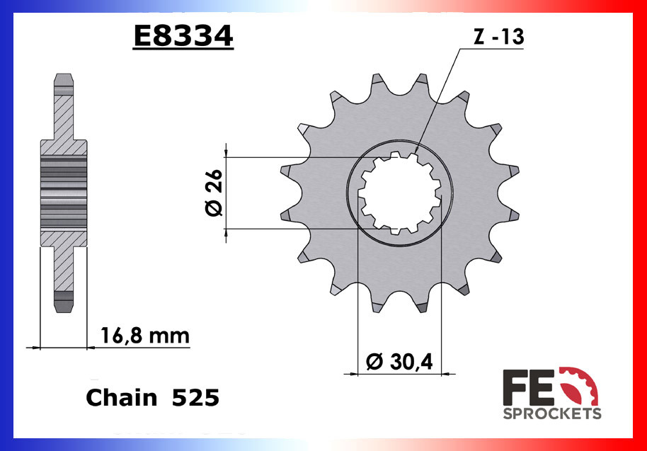 Pignon de Sortie de Boîte FE pour Honda 750 Shadow (04-09)