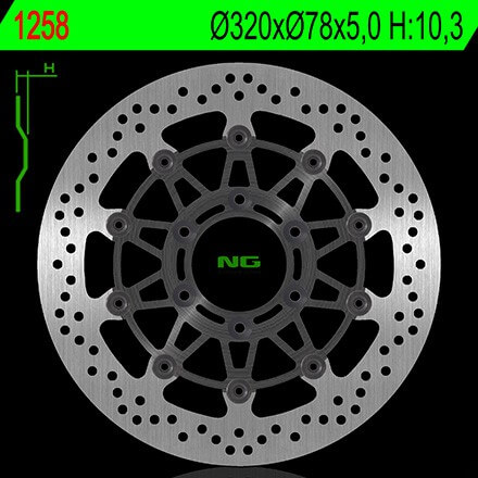 Disque de frein avant NG Brake pour Triumph 955 Sprint RS - ST (98-04) 1258