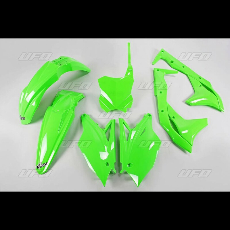 Kit Plastique UFO Vert Fluo pour Moto Kawasaki KX250F (18-20)