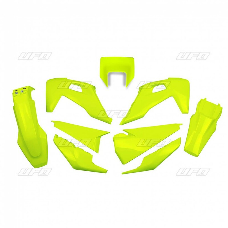 Kit Plastique UFO Jaune Fluo pour Moto Husqvarna FE250, FE350, FE450, FE501 (20-22)