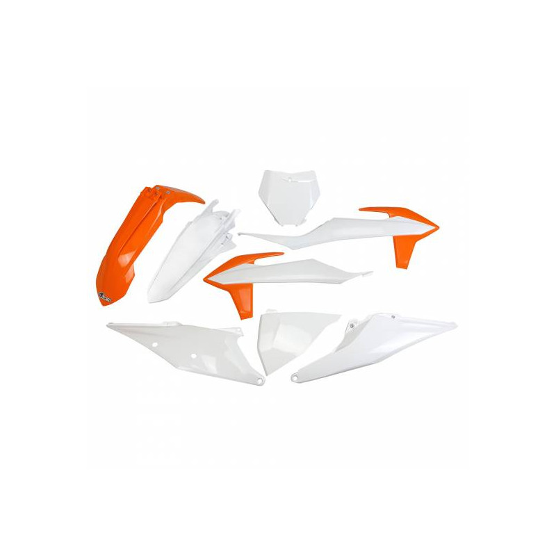 Kit Plastique UFO Orange/Blanc pour Moto SX125 (19-22) SX150 (19-22) SX250 (19-22)