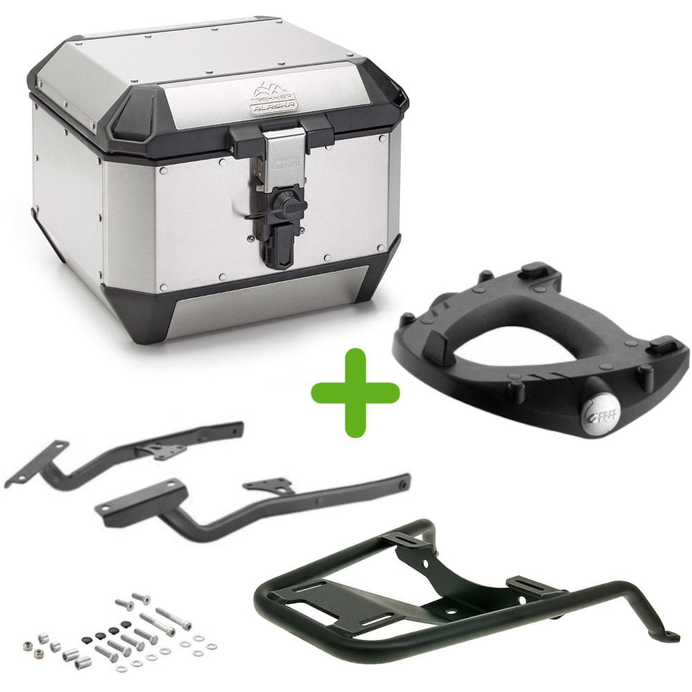 Pack Givi Monokey Trekker Top Case + Support pour BMW F 850 GS (18-23) Avec porte paquet plastique