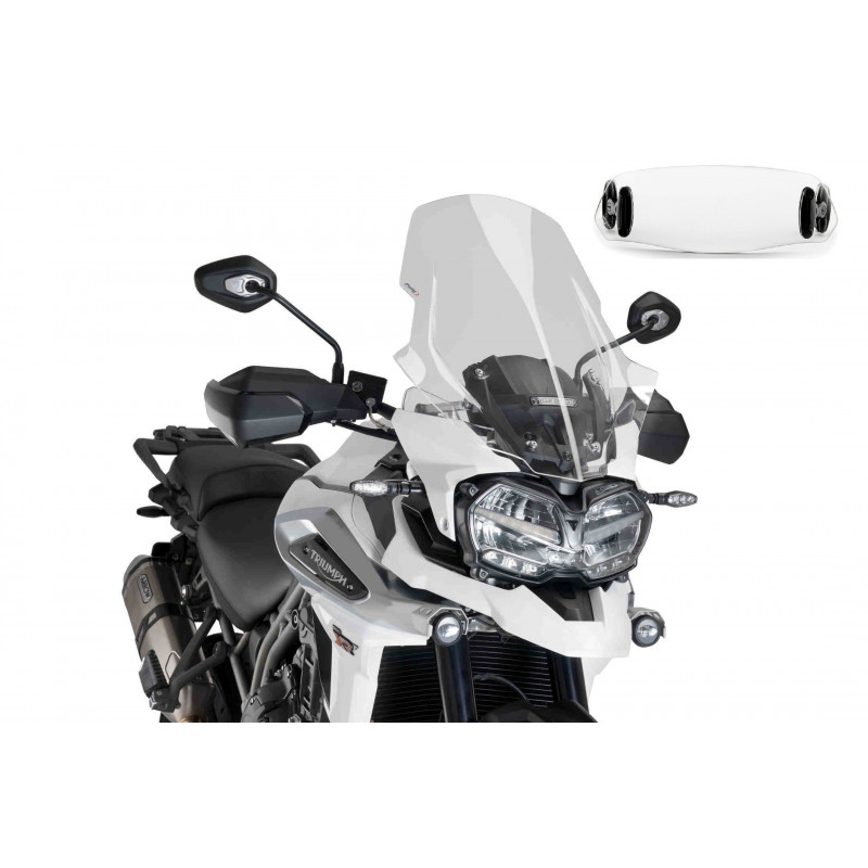 Bulle Puig Touring avec Déflecteur "Clip On" pour Tiger Explorer 1200 Tous modèles (18-20)