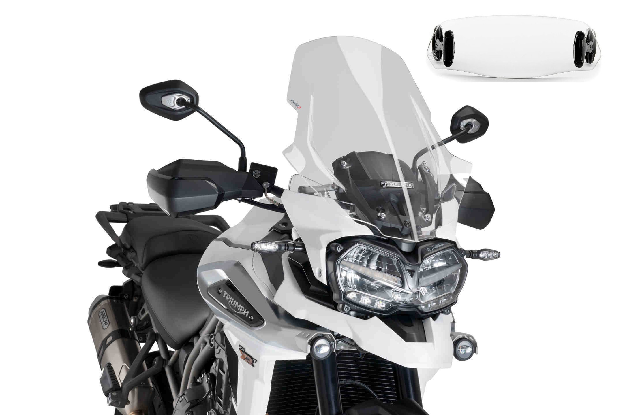 Bulle Puig Touring avec Déflecteur "Clip On" pour Tiger Explorer 1200 Tous modèles (18-20)