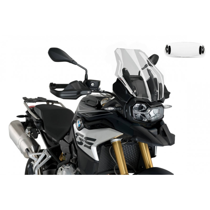 Bulle Puig Touring avec Déflecteur "Clip On" pour F 750 GS (18-23) équipée de la bulle Touring d'origine