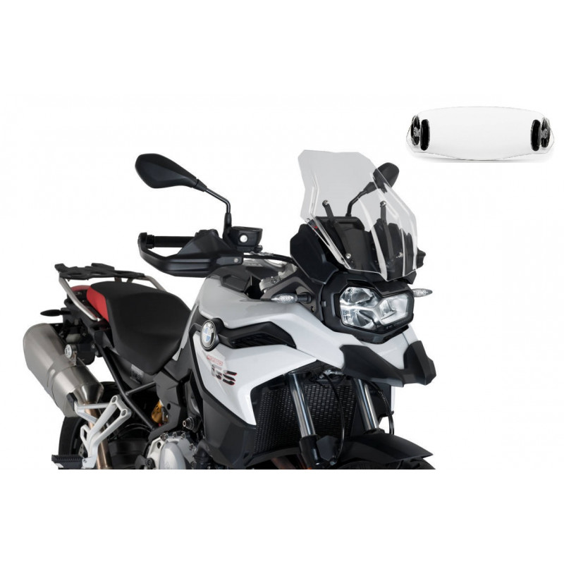 Bulle Puig Touring avec Déflecteur "Clip On" pour F 750 GS (18-23) équipée de la bulle Sport d'origine