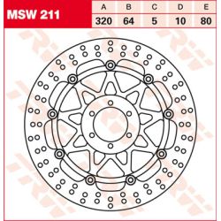 Disque de frein avant TRW pour Ducati 620 SS (02-05) - MSW211