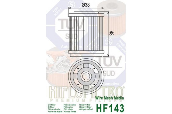 Filtre a Huile Quad Hiflofiltro HF143