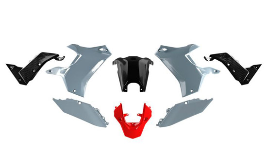 Kit Plastique RaceTech pour Yamaha Ténéré 700 - Gris / Noir / Rouge