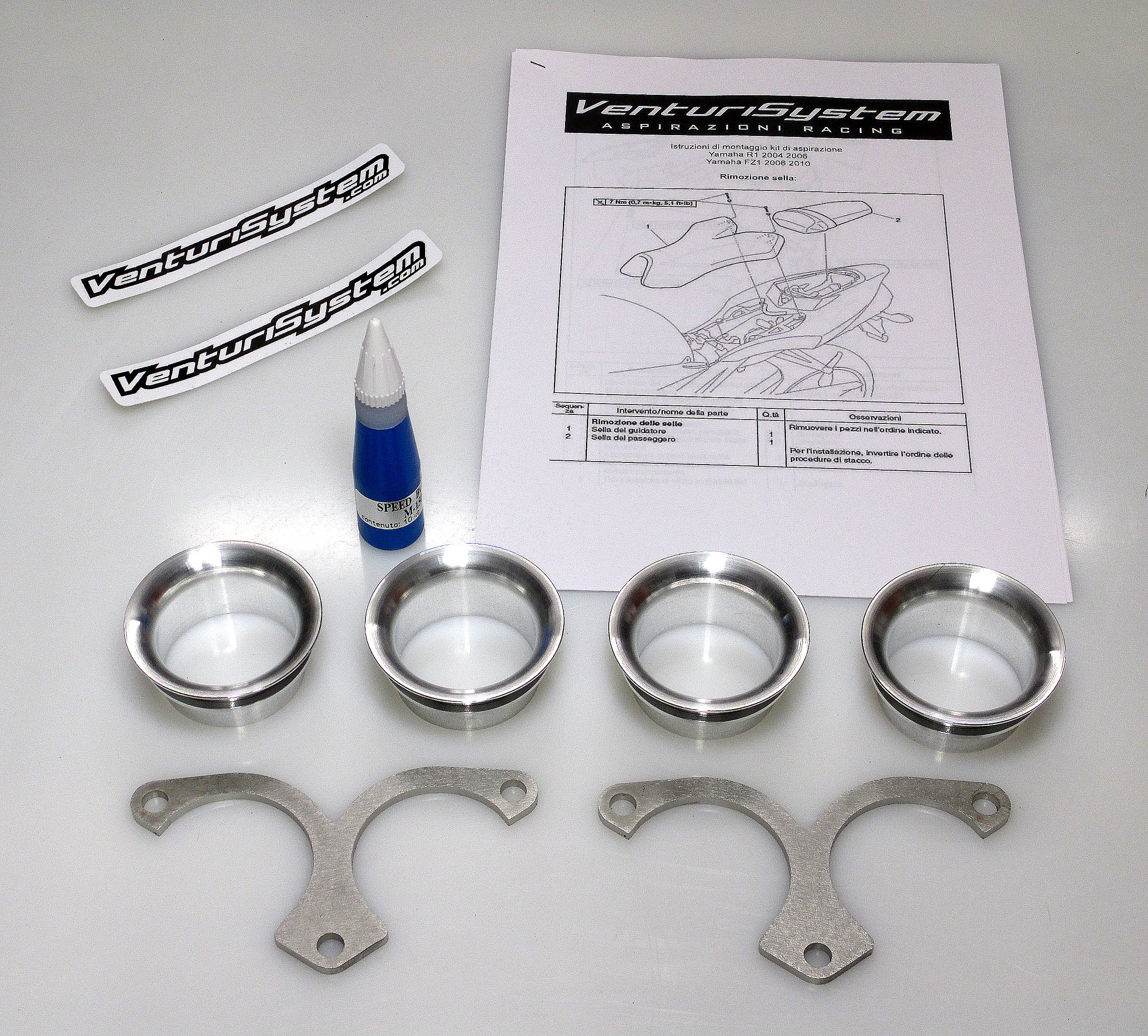 Cornets d’Admission Court Venturi Racing pour Yamaha R1 YZF (04-06)