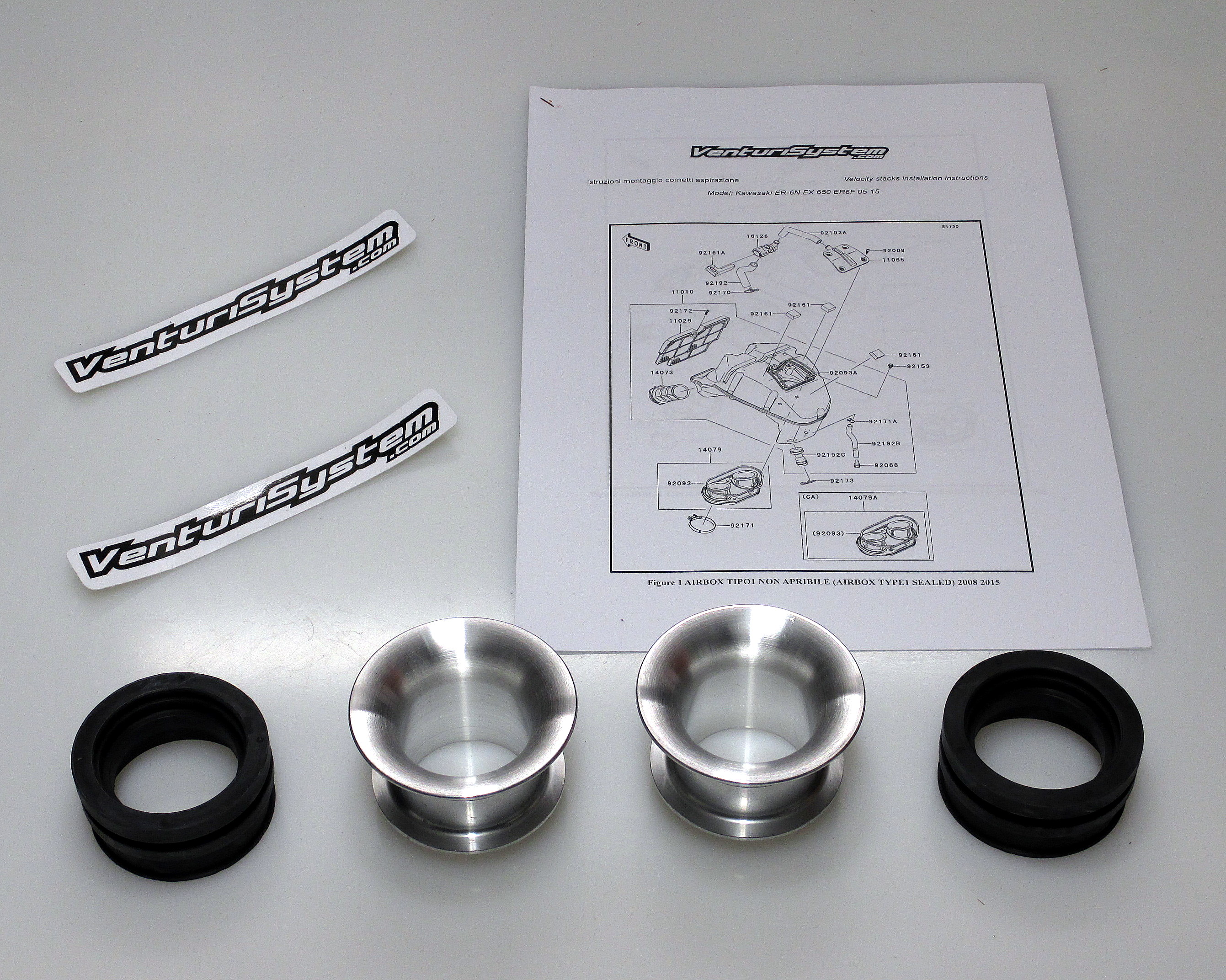 Cornets d’Admission Venturi Racing pour Kawasaki ER-6N (05-15)