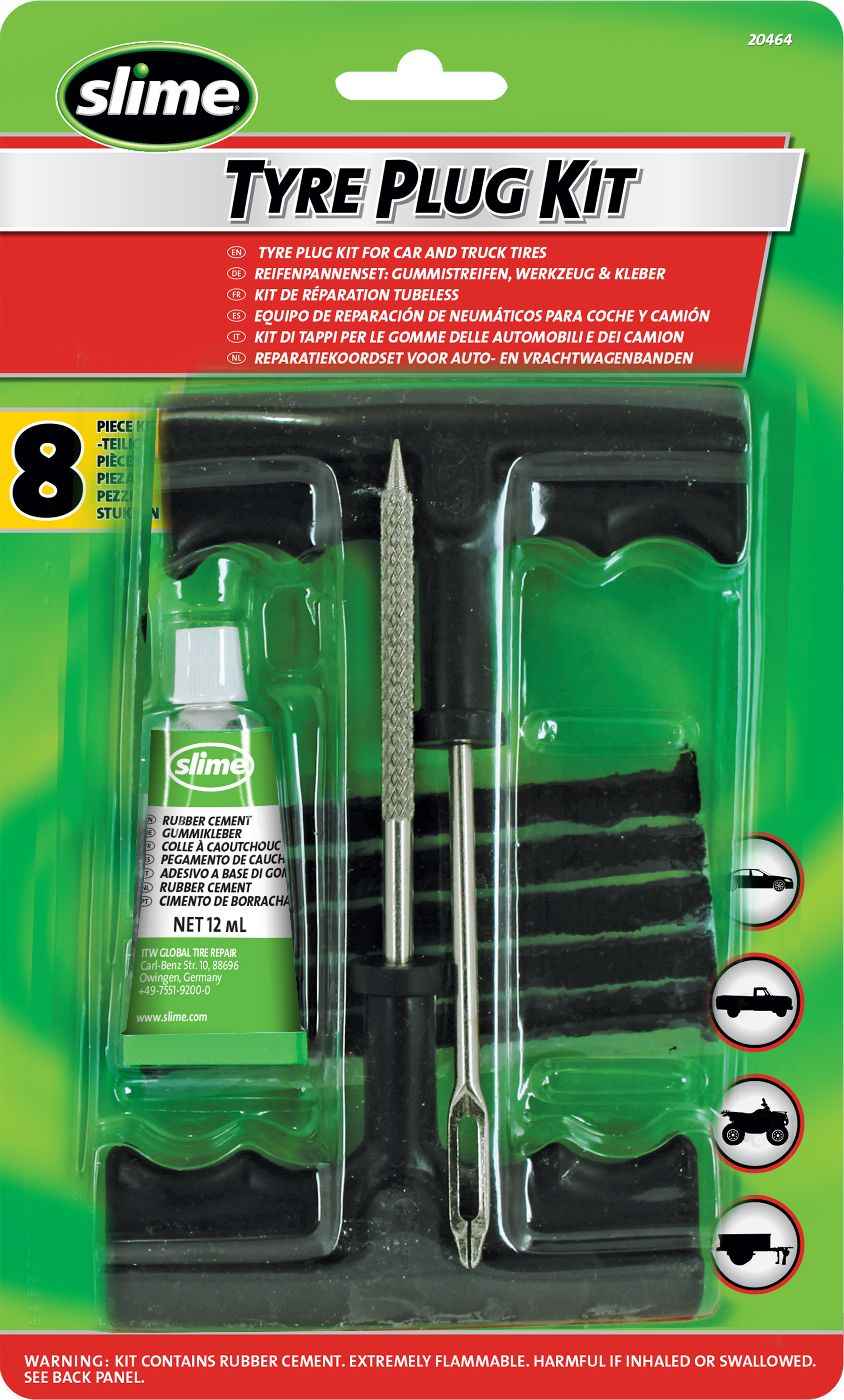 Kit Réparation de Pneus Tubeless Slime