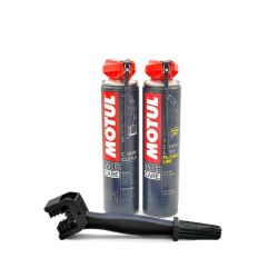 Kit Entretien Chaîne Motul Piste - Chain Clean C1 + Chain Lube C4 + Brosse