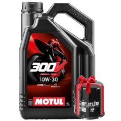 Huile moto Motul 300V Road Racing 10W30 4 Litres + Filtre à Huile Offert