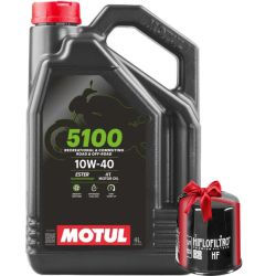 Huile moto Motul 5100 10W40 4 Litres + Filtre à Huile Offert