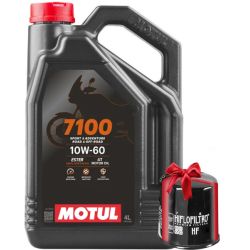 Huile Moto Motul 7100 10W60 4 Litres + Filtre à Huile Offert