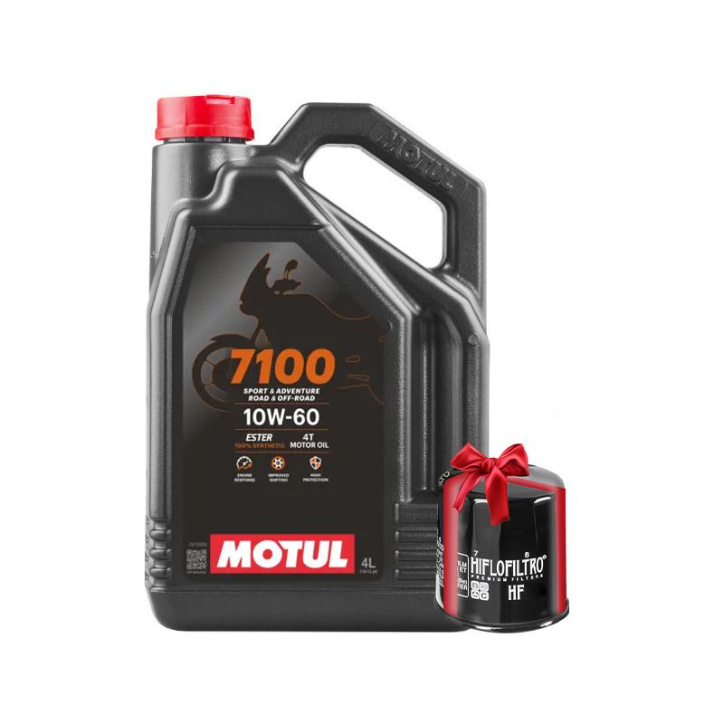 Huile Moto Motul 7100 10W60 4 Litres + Filtre à Huile Offert