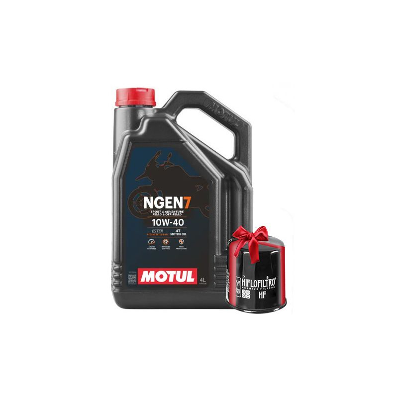 Huile Moto Motul NGEN 7 10W40 4 Litres + Filtre à Huile Offert