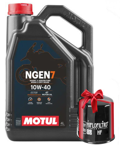 Huile Moto Motul NGEN 7 10W40 4 Litres + Filtre à Huile Offert