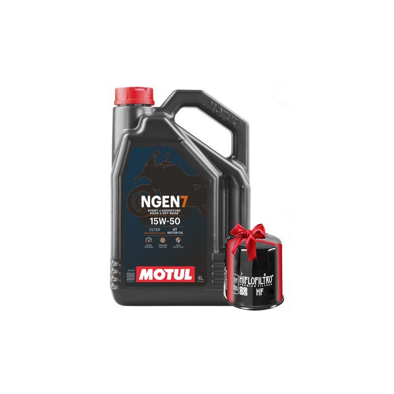 Huile Moto Motul NGEN 7 15W50 4 Litres + Filtre à Huile Offert