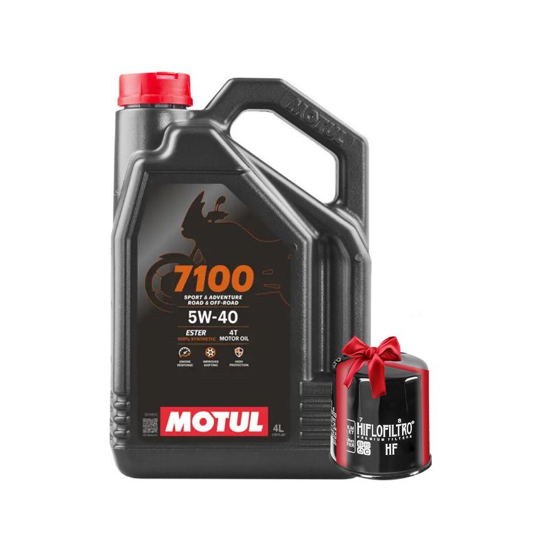 Huile Moto Motul 7100 5W40 4 Litres + Filtre à Huile Offert