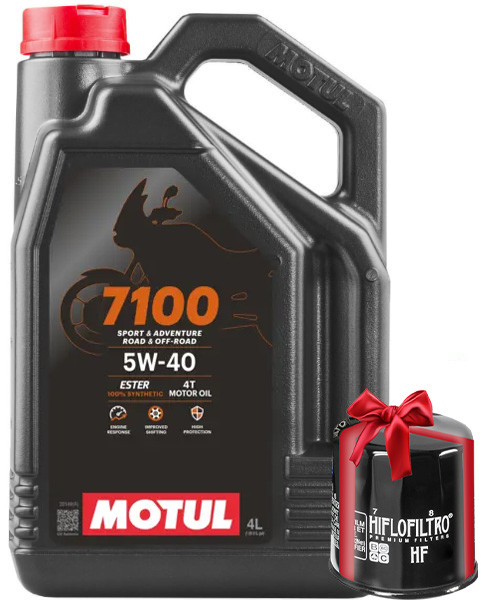 Huile Moto Motul 7100 5W40 4 Litres + Filtre à Huile Offert