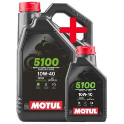 Huile Moto Motul 5100 4T 10W404L + 1 Litres Offert