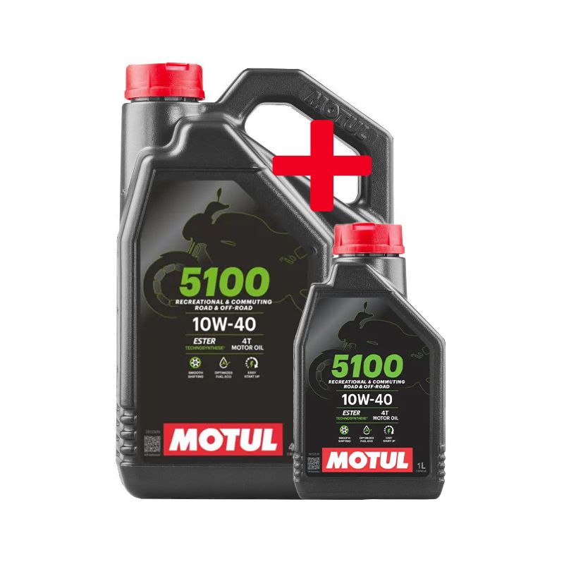 Huile Moto Motul 5100 4T 10W404L + 1 Litres Offert