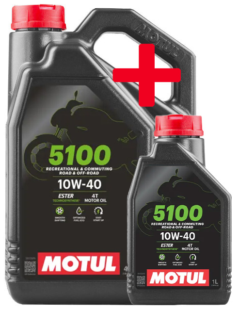 Huile Moto Motul 5100 4T 10W404L + 1 Litres Offert