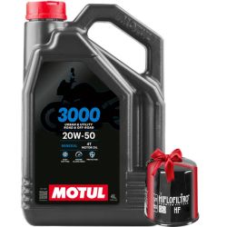 Huile Moto Motul 3000 20w50 4 Litres + Filtre à Huile Offert