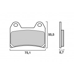 Plaquette de frein Avant Racing SBS 706DC - Carbone Céramique Piste