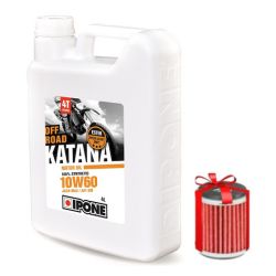 Huile Ipone Katana Off-Road 4T 10W60 4 Litres + Filtre à Huile Offert