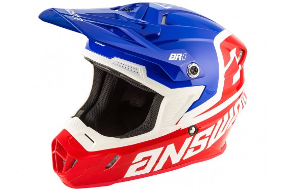 Casque Moto Cross Answer Ar1 Voyd 2020 Bleu Blanc Rouge