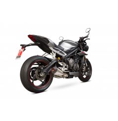 Silencieux d'échappement Moto Scorpion Serket Inox pour Triumph Street Triple 765 (17-19)