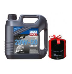 Huile Moto LIQUI MOLY Motorbike 20W50 Street Minérale 4 Litres + Filtre à Huile Offert