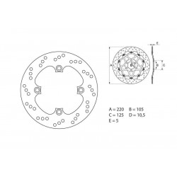 Disque de frein arrière Brembo pour Triumph 600 Baby Speed (01-02)