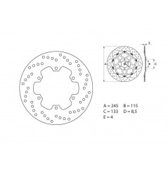 Disque de frein arrière Brembo pour 916 ST4 (98-04) 996 ST4 (01-06)