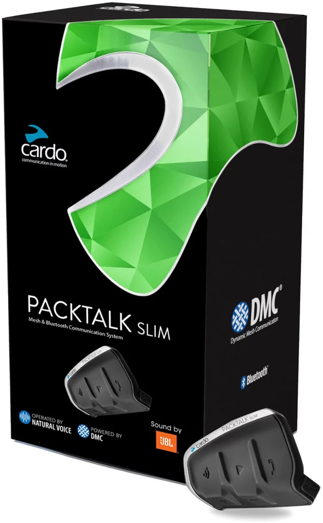 Intercom kit mains libres haut de gamme CARDO PACKTALK SLIM JBL.