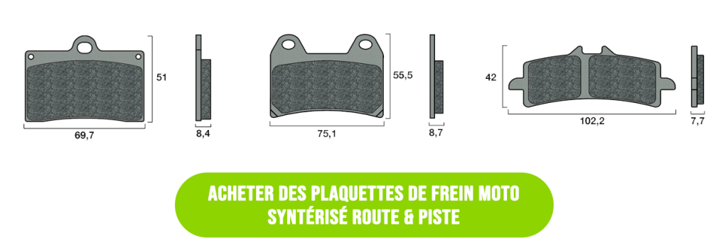 Plaquette de frein moto Syntérisé Route et Piste brembo brenta street moto pièce